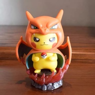 Pokemon COS Costume-Changing Fire-breathing Dragon, Gengar, Water Arrow Turtle, Venusaur Scene Figur