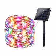 นําแถบไฟพลังงานแสงอาทิตย์ไฟนางฟ้ากลางแจ้งไฟสวนกันน้ําสําหรับงานแต่งงานคริสต์มาสสวนสวนตกแต่งโคมไฟตกแต