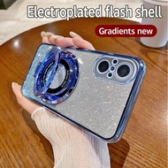 For Huawei Nova 9 SE Casing Electroplating Magnetic bracket Phone Back Cover Huawei Nova 9SE TPU Gli