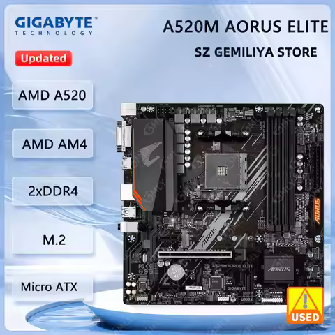 GIGABYTE A520M AORUS ELITE Motherboard DDR4 128 GB AMD A520 M.2 Micro ATX support Ryzen 7 5800X 5600