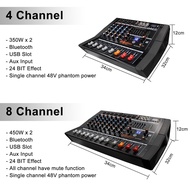 Power Mixer Professional AmpAudio 4 / 8 Channels With USB 48V Power 99DSP Sound Effect