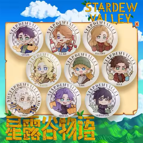 58mm Game Stardew Valley kawaii Characters culture Cosplay COSTUME Badge Pin SPTE Tinplate Brooch﻿ P