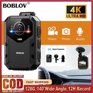 BOBLOV B4K1 4K 128GB Mini Body Camera with GPS, B4K2 HD 2196P 256GB Police Camera BodyCam 40M Night Vision Red-Blue Alarm DVR Waterproof Video Audio Recorder Camcorder Action Camera Motion Detect Dash Cam