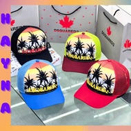 DSQUARED2 Men's and Women's Fashion Button Buckle Baseball Cap, cool Dsquared2 khaki mesh hat M684