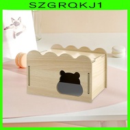 [szgrqkj1] Hamster Hide, Wooden Hamster House, Gerbil House with Window, Drawf Hamster House and Hideout, Detachable