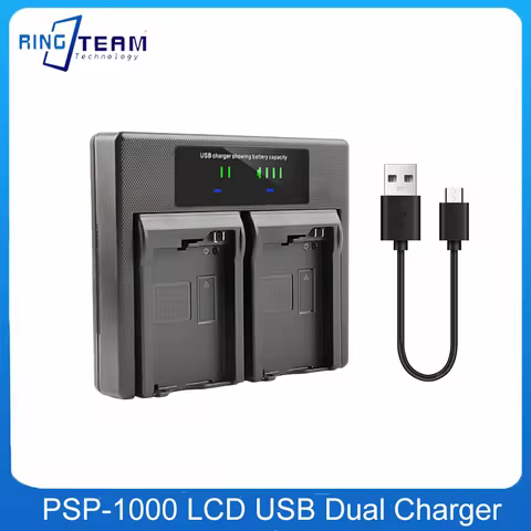 PSP-1000 LCD USB Dual Battery Charger PSP-2000 PSP-3000 for Sony PlayStation Portable Console Gamepa