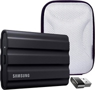 ซัมซุง MU-PE4T0S/AM T7 4TB Shield แบบพกพา SSD USB 3.2 Black Bundle With เปลือกแข็ง & Converter Adapt