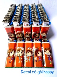 Combo/hộp 50 Cái Bật Lửa hộp quẹt Decal Cô Gái và Trái Tym Mới Chất Lượng Tốt  mẫu đẹp dành cho kh