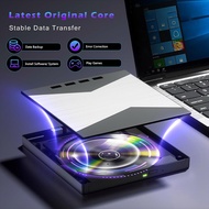 External CD/DVD Drive for Laptop DVD Player for PC 8-IN-1 CD Burner with 4 USB Ports and TF/SD Card