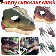 MXMIO 3D Dinosaur Mask, Movable Mouth Lifelike Dinosaur Mask Headwear, Safe Breathable 3D Dinosaur C