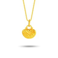 SK Jewellery Prosperity Lock 999 Pure Gold Pendant