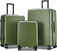 Suitcases Sets with X-Large Spinner Wheels, Expandable Hardshell 3 Piece Luggage Sets f, Green, 3-Piece Set(20/24/29), Expandable Hardside Luggage With Spinner Luggage