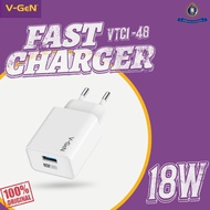 V-GEN VTC1-48 /Pcs TRAVEL CHARGER Batok Charger Fast Charging 18W