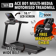 Twin H ACE801 Motorised foldable treadmill with WIFI Multimedia Home Gym Professional Commercial