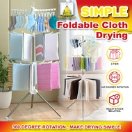 𝗦𝗜𝗠𝗣𝗟𝗘 Rak Pengeringan Pakaian Lipat 3 Tingkat / Ampaian Penyidai Baju / 3 Tier Foldable Clothes Drying Rack