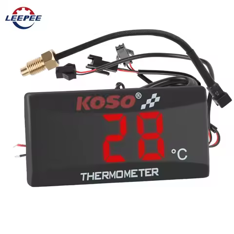 Temperature Meter Water Tank Retrofit 0~120°C Monitor Red Blue Indicator Warning 12V Motorcycle Ther