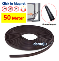 50 Meter Click In Magnet Mosquito Insect Screen Groove Magnet Magnet Jaring Nyamuk Insert Click In M