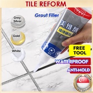 🇸🇬Tile Grout Marker Sealant Grout filler tile reform - Waterproof Anti Mold Gap Filler Repair Floor 