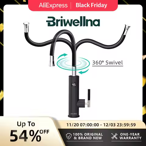 Briwellna Electric Faucet With Universal Spout Water Heater 220V Heating Tap Instant Water Heater St