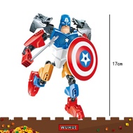 Wuhui Avengers Thanos Black Panther Groot Deadpool Spiderman หุ่นจำลองตัวการ์ตูนบล็อก Diy บล็อคก่อสร้างอิฐของเล่นสำหรับเด็ก