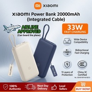 CCC Certified Xiaomi 20000mAh Power Bank 33W Fast Charging USB-C Built-in Cable Ultra Portable Exter