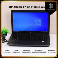 HP ZBook 17 G4 Mobile WS Intel i7-7820HQ 16GB DDR4 RAM 480GB SATA SSD Quadro P3000 6GB GPU Refurbish