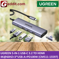UGREEN 5-IN-1 USB-C 3.2 TO HDMI 4K@60HZ+3*USB-A+PD100W (CM511-15597)