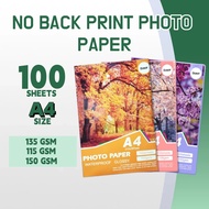 QUAFF No Back Print Glossy Paper Inkjet A4 Size 115gsm 135gsm 150gsm 100 Sheets Pack A4 Paper