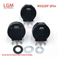 RVS28P 1K 5K 10K 100K 1M Potentiometer Switch 3Pin RVS28 B102 B103 B223 B472 B474 B502 2W