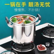 Double-Ear Pot Soup Pot Ton Soup Pot Stainless Steel Soup Pot Large-Capacity Deepened Soup Pot Thick