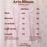 Himeka Vintage - Arin Blouse - Coquette Blouse - Cottagecore Blouse - Vintage Blouse - Plain Striped