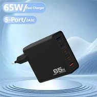 GaN 65W 5-Port Fast Charging Station - PD USB C Wall Charger For Laptop, Compatible With , GalaxyS25