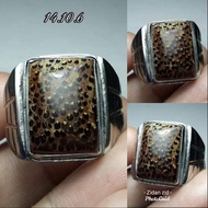 Cincin Batu Akik Kayu Liwung Kotak Ring Monel