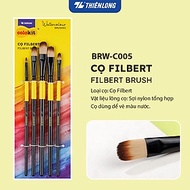 Bộ 5 Cọ vẽ màu nước Thiên Long  đầu Round/ Flat/ Filbert - Cọ lông mềm cho cảm giác tô, vẽ êm mượt