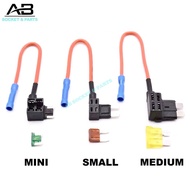 Mini Small Medium Standard Car Lorry Fuse Tap Holder Quick Joint Cable Add Circuit Kit (FREE 10A FUS