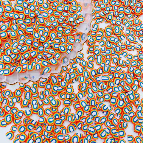 50g/Lot Hot Selling Polymer Clay Rainbow Sprinkle, Cute Slice for Crafts Making, Phone Deco, DIY Scr