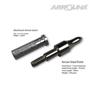 Archery Arrow Steel Point Tip 100 Grain And Aluminum Insert For 6.2mm ID Carbon Arrow Size Arrouha A