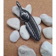 Takahashi Goro’s Style Stainless Steel Heart Wheel Feather Pendant