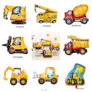 [Ready Stock] Construction Vehicle Foil Balloon Excavator Crane Bulldozer Forklift Truck Party Suppl