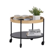 LOFT Design MENDEL 61cm Round Coffee Table With Caster-Black