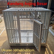 Kandang anjing buas stainless steel besar