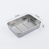 430 Stainless Steel Oven Pan with Mesh Frame – Heat Resistant, Curved, 4 Multipurpose Sizes Grill Pa