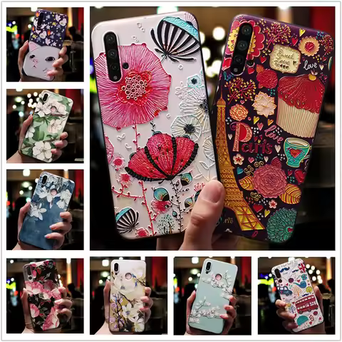 For huawei Nova 3i Case 3D Relief Floral Soft Silicone Back Cover For Huawei Nova 5T Phone Cases Nov