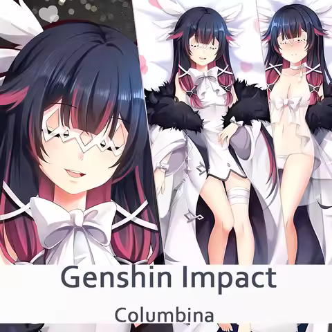Game Genshin Impact Columbina Dakimakura Waifu Pillowcase 2-Side Print Hugging Body Anime Cushion Co
