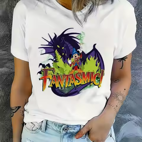 Women's Disney Mickey Mouse Wizard's Fantasmic Dragon T-Shirt - Magic Series Official Disney Costume