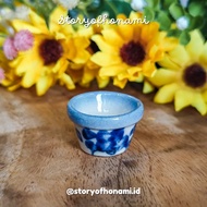 MINIATURE 1:12 FLOWER POT biru (2.4 x 2.4 x 1.6 cm) FLOWER POT VASE