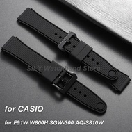 Soft Silicone Watch Band 18mm Strap for for F91W W800H SGW-300 AQ-S810W 18mm Black Wristbelts Small 