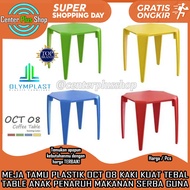 HIJAU MERAH PLASTIC COFFEE TABLE OCT 08 OLYMPLAST STRONG THICK LEGS CHILDREN'S TABLE GARDEN TERRACE 