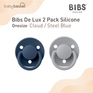 Bibs De Lux 2 Pack Silicone Onesize Cloud/Steel Blue