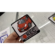 Sticker DECAL KERETA HONDA JAZZ FIT GE GE6 GE8 GP REC NOWONRECORDING